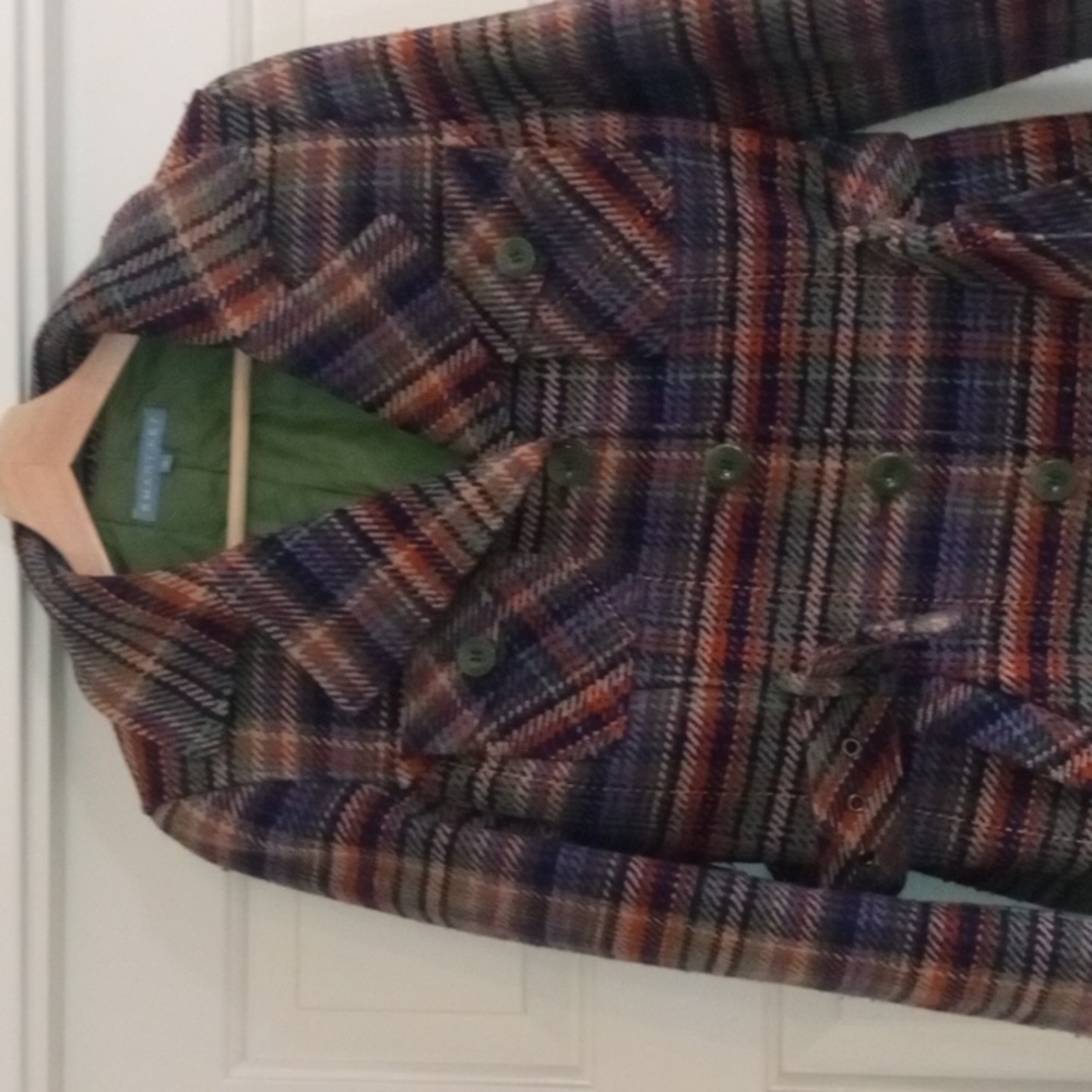 Smart Set Plaid Coat Size M